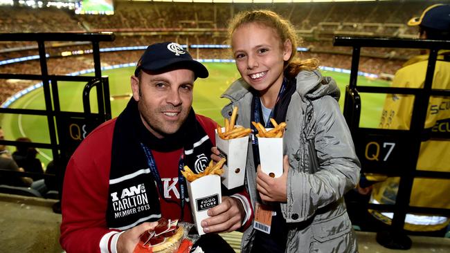 Fans are paying more at the footy for food and drink than ever before. Picture: Jay Town