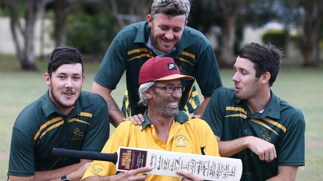 Brad Winton and his sons Harry, 24, Sam, 29 and Jack, 26. Picture: Glenn Hampson