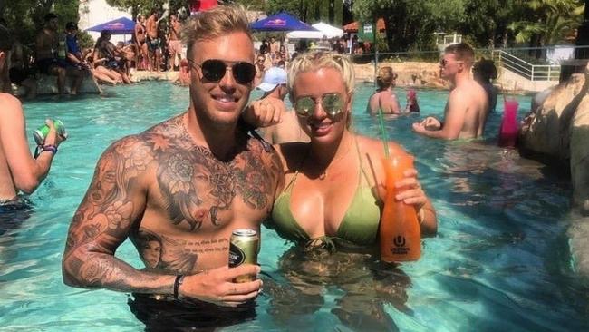 Tyana Hansen and ex-fiancé Zachary Samuel Maidment on holiday.