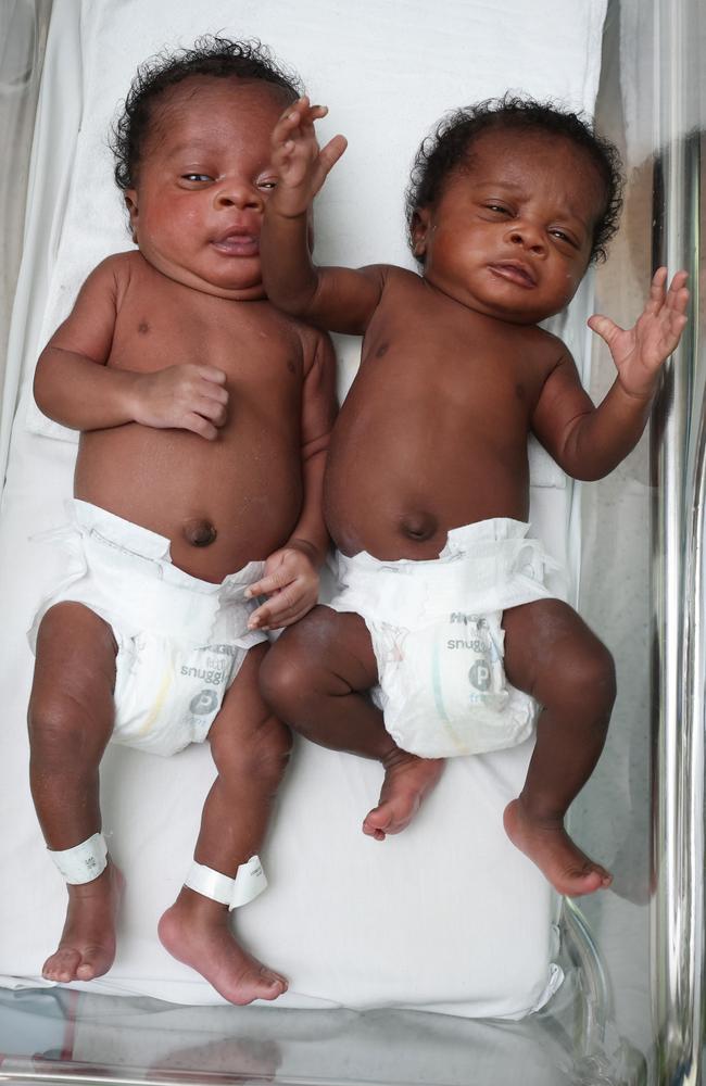 Twins Tobenna and Kenenna Ogbonna who were born at 31 weeks, 2 days in November and will be home in time for Christmas. Picture: David Caird