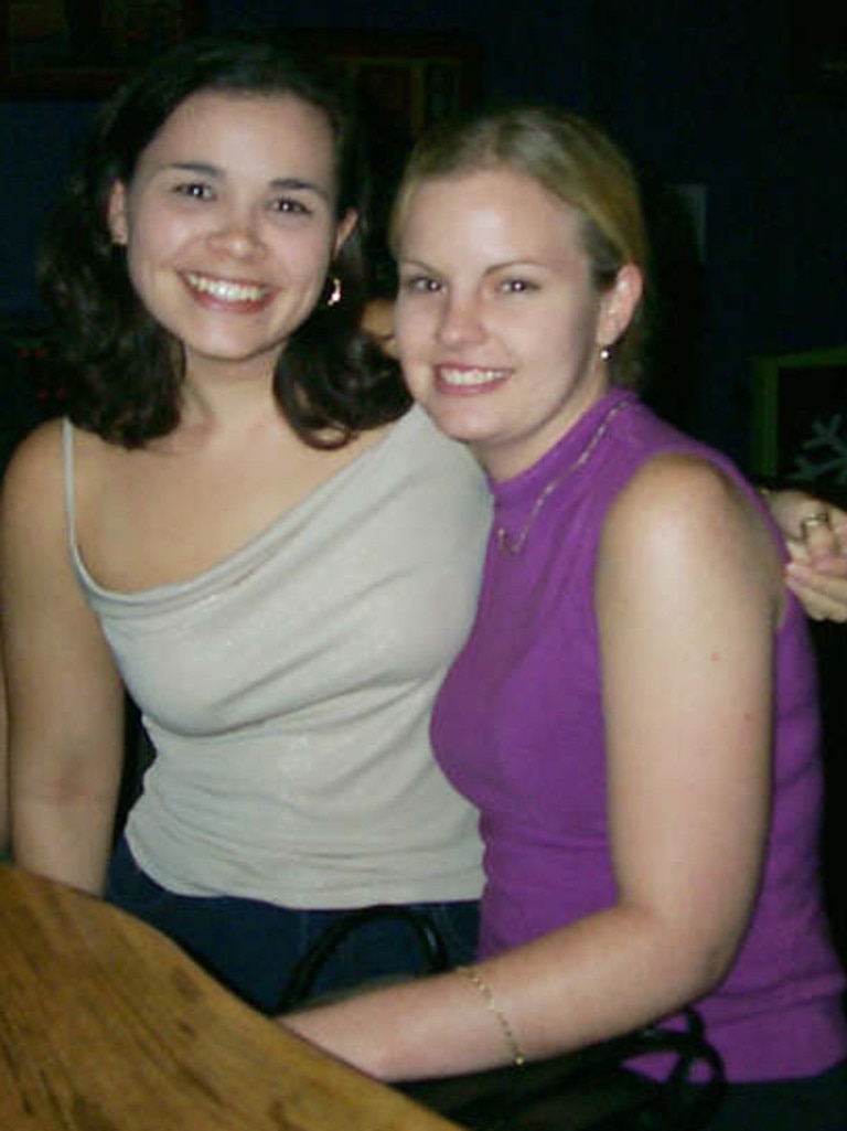 Vickie Oliver and Clarisse Thompson at Rattle N Hum Nightclub, Mackay, 2001.