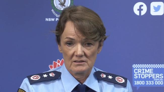 NSW Police Commissioner Karen Webb speaking on Monday.