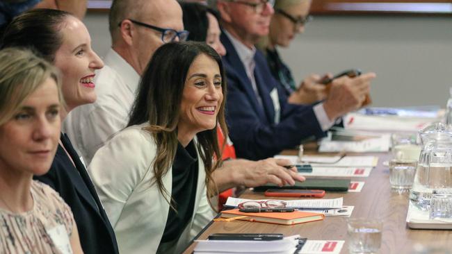 REIQ CEO Antonia Mercorella at a Queensland Parliament round table meeting to address the housing shortage. Picture: Glenn Campbell