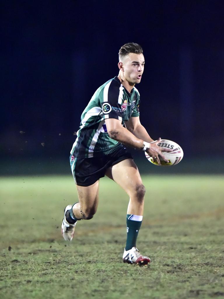 Brad Kent runs the ball for Maroochydore. Photo: Che Chapman