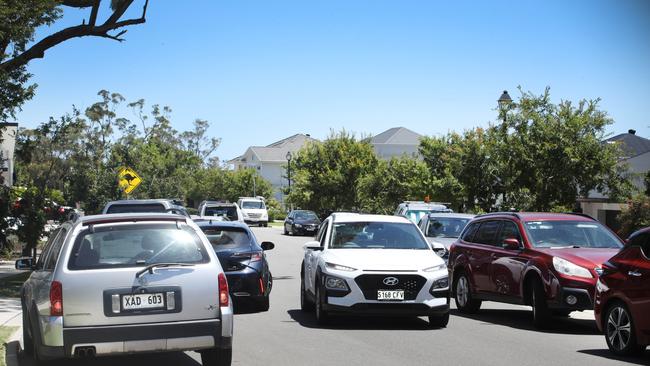 Congestion on Blackwood Park Blvd, Craigburn Farm. Picture: Dean Martin