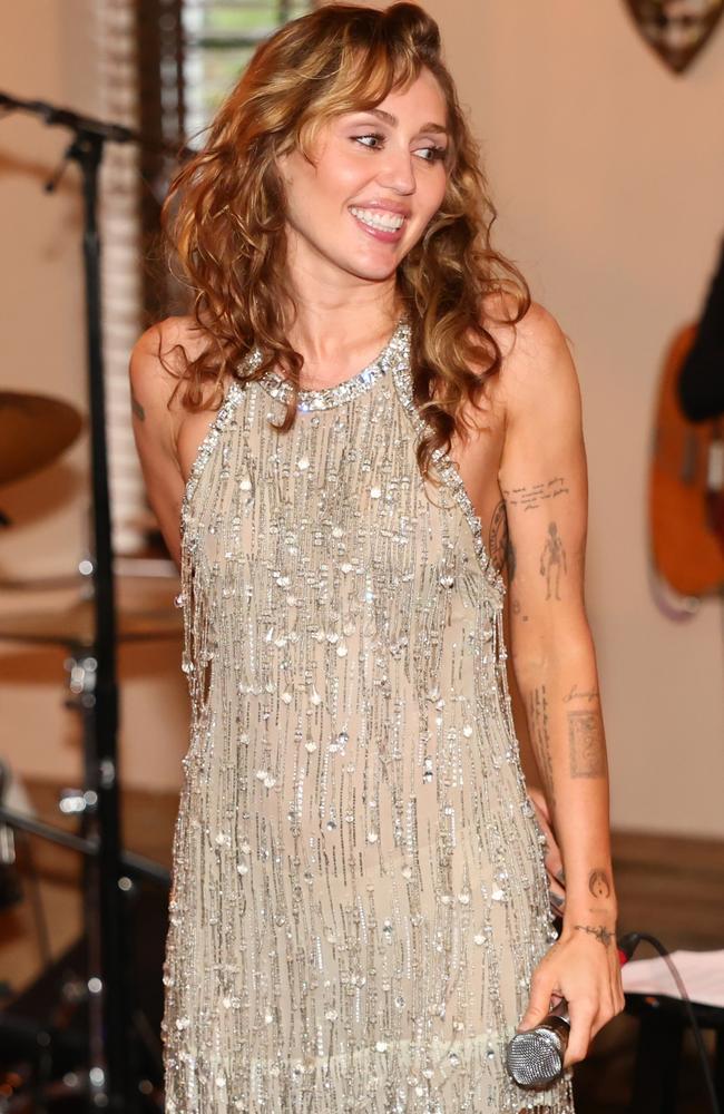 Cyrus performing in LA last month. Picture: Emma McIntyre/Getty Images