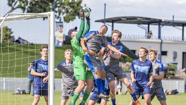 Woody Holmes in the GPS First XI football match between Brisbane Grammar School and Anglican Church Grammar School at Northgate, Saturday, August 15, 2020 - Picture: Richard Walker