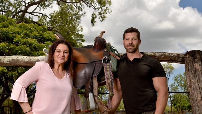 Senator Jacqui Lambie with former special forces officer and founder of Voice of a Veteran Heston Russell during a recent visit to Townsville. Picture: Evan Morgan