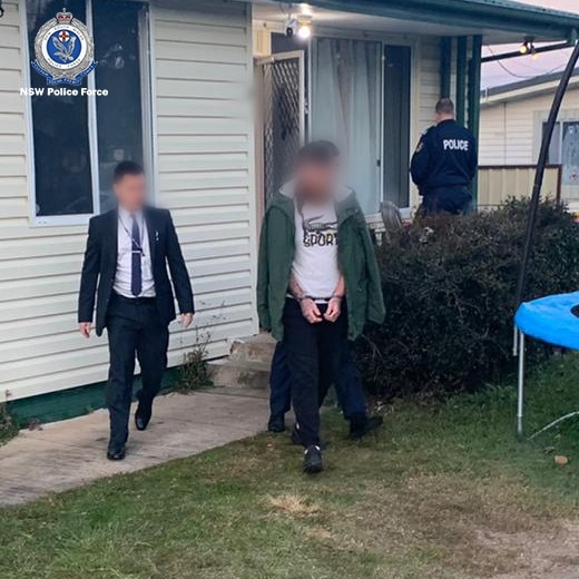 One of the men being arrest. Pic: NSW Police