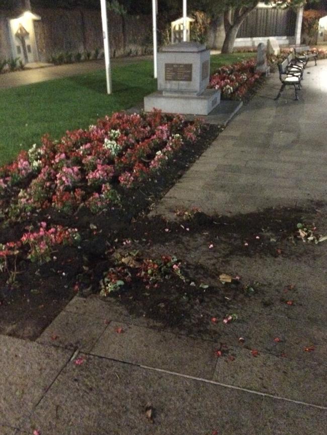 Garden beds at Adelaide’s National War Memorial. Pictures: Supplied