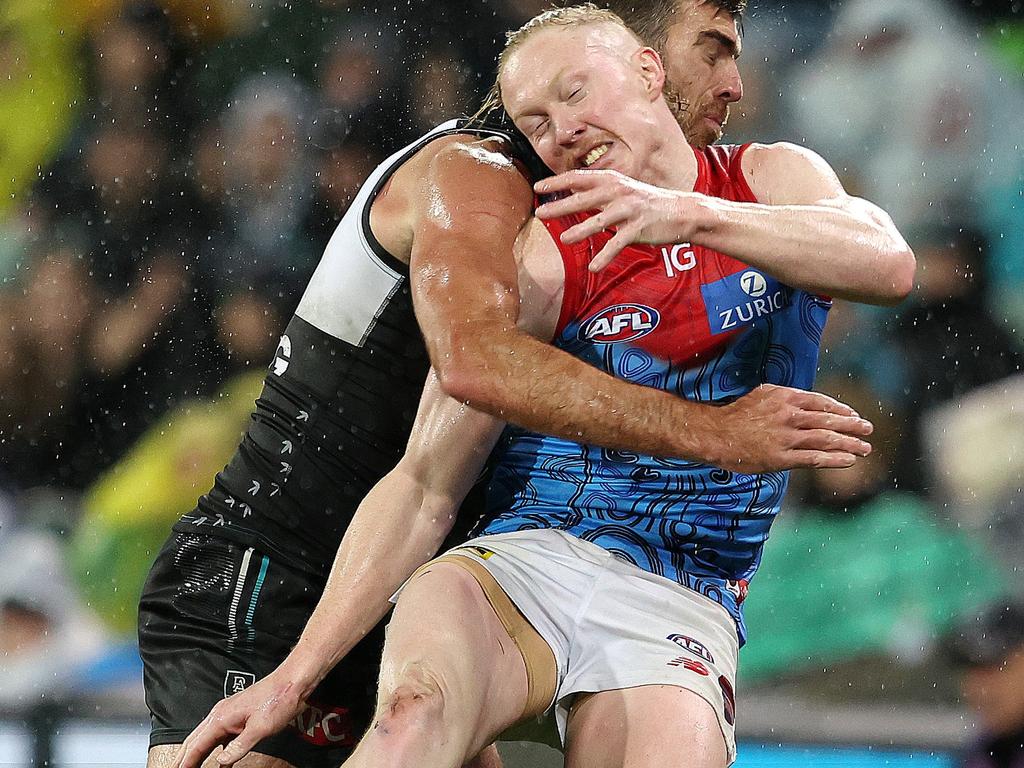 Oliver’s last game was in Round 10 against the Power. Picture: Sarah Reed/AFL Photos via Getty Images