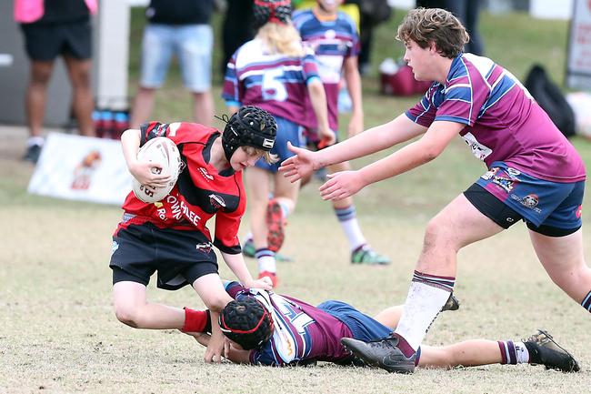 A Rugby League Gold Coast junior gala day at Burleigh Bears Junior Rugby League Club. Under 14s. Mudgeeraba vs Ormeau. 5 September 2021 Miami Picture by Richard Gosling