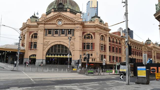 Melbourne’s CBD has been left empty as people work from home and shoppers stay away. Picture: Josie Hayden