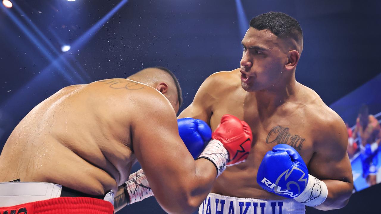 Pangai Jr has won his two boxing fights. (Photo by Mark Evans/Getty Images)