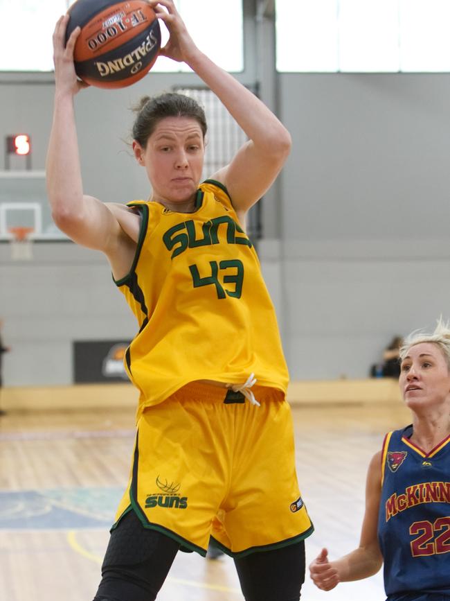 Alicia Carline put up huge numbers for the Suns. Photo: Basketball Victoria.