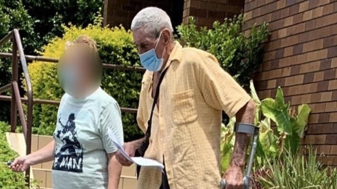 Robert George Elliott, 67, leaves Yeppoon Courthouse on January 13, 2022, with a support worker.