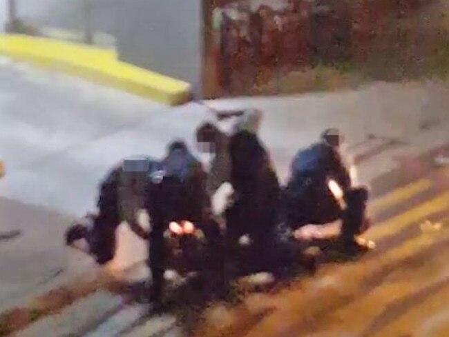 The commission has ruled that the use of ‘multiple baton strikes’ during the January arrest in Bryon Bay was excessive force. Picture: Video still