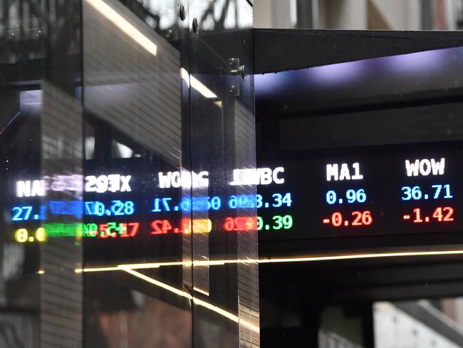 An electronic ASX display sign is seen in central Adelaide, Wednesday, September 4, 2019. The Australian economy expanded by 0.5 per cent in the June quarter as annual growth slowed to a fresh post-GFC low 1.4 per cent. (AAP Image/David Mariuz) NO ARCHIVING