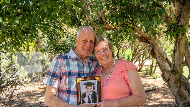 Lawrie and Wendy Brooks, parents of Jeffrey Brooks. Picture: David Martinelli