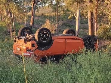 A teenager was flown to hospital and a woman killed in a crash in Booubyjan on Saturday.