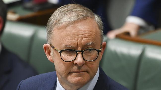 Anthony Albanese in question time on Thursday. Picture: Getty Images