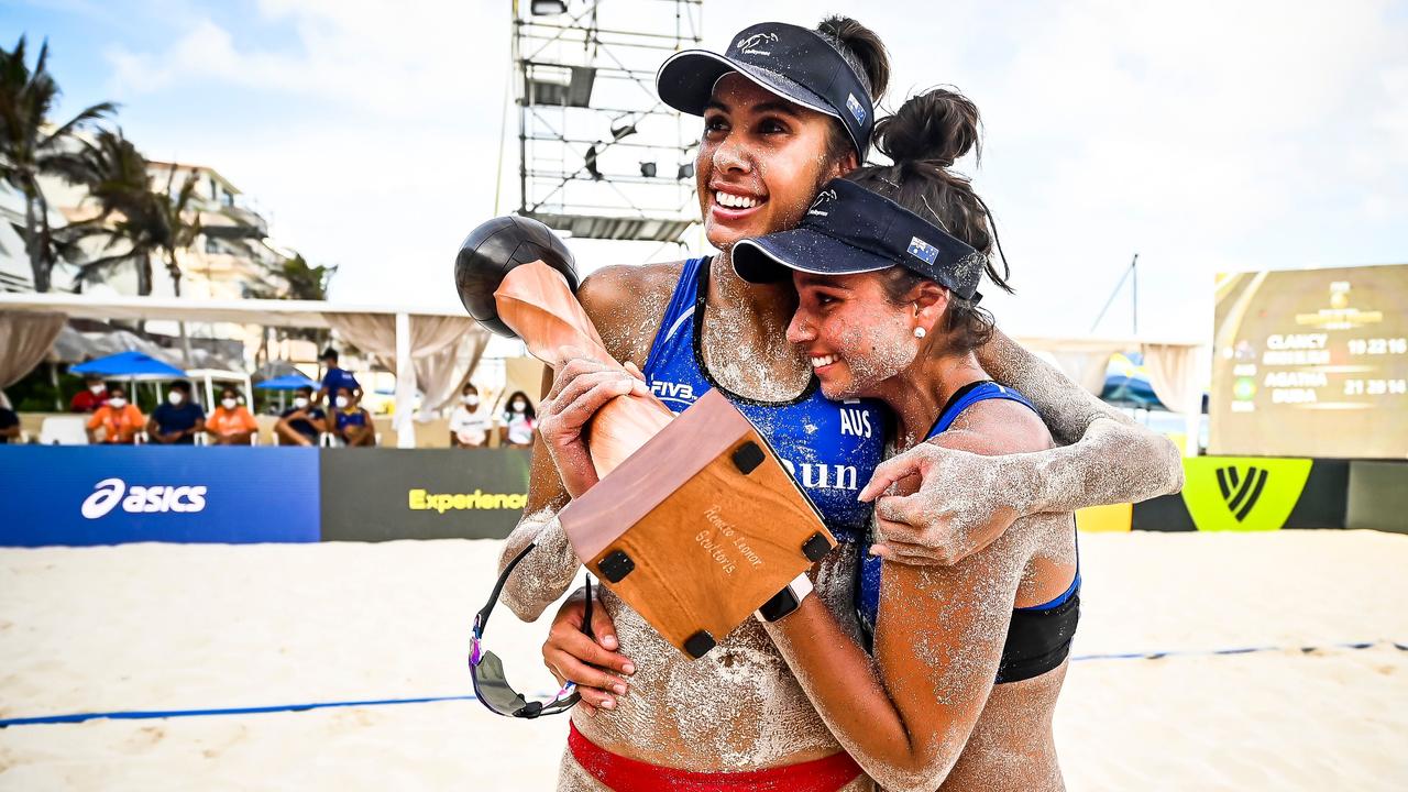 Taliqua Clancy and Mariafe Artacho del Solar win FIVB Beach Volleyball World Tour in Mexico, May 3, 2021. Source: FIVB