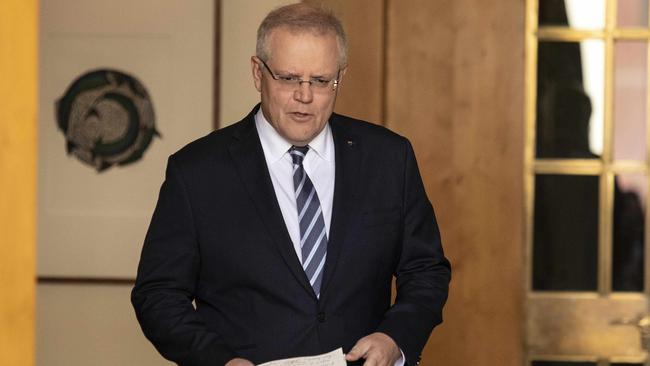 The ‘Victorian wave’ threatens the broader economy, Prime Minister Scott Morrison says. Picture: NCA NewsWire/Gary Ramage