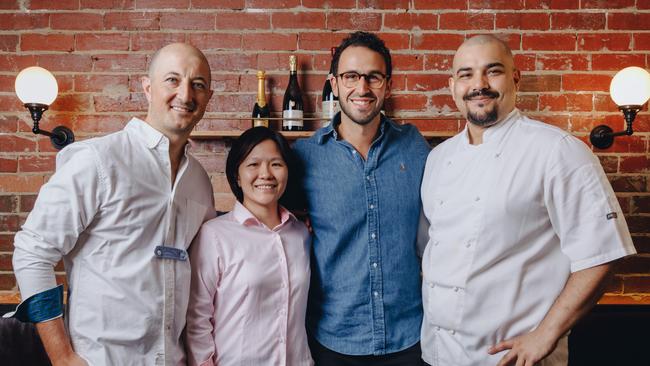 Frank Ciorciari, Vivian Man, Anthony Silvestre and Dino Mohsin from Baia Di Vino. Picture: Jake Roden.