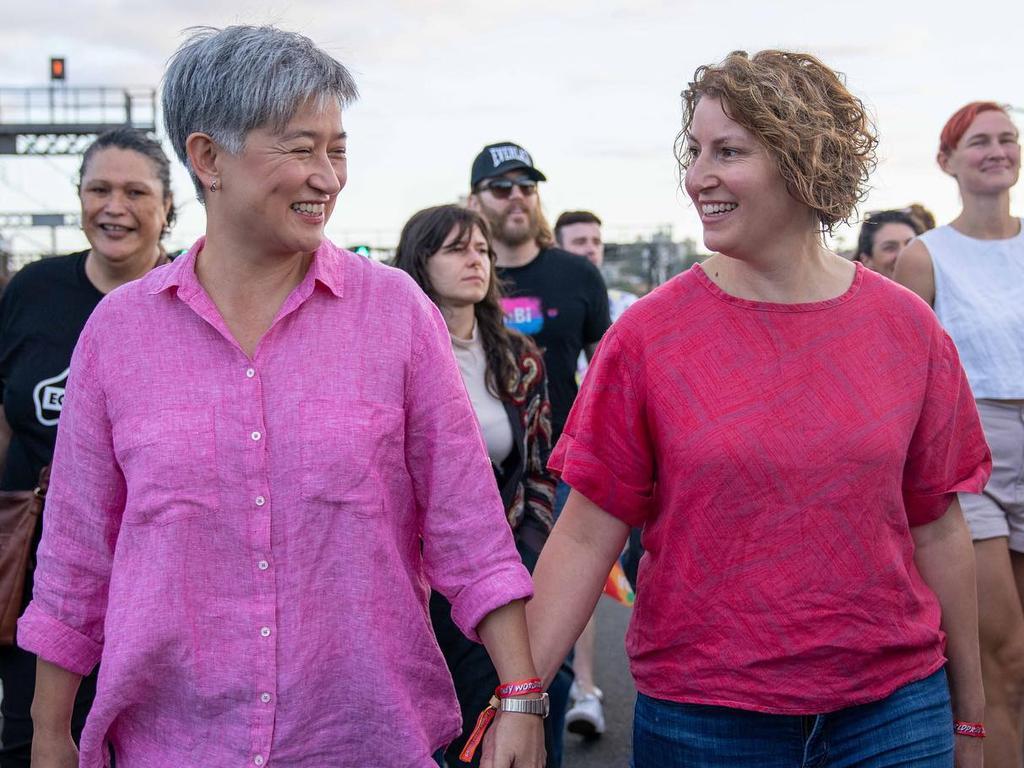 Penny Wong with partner Sophie Allouache. Picture: Facebook/Penny Wong