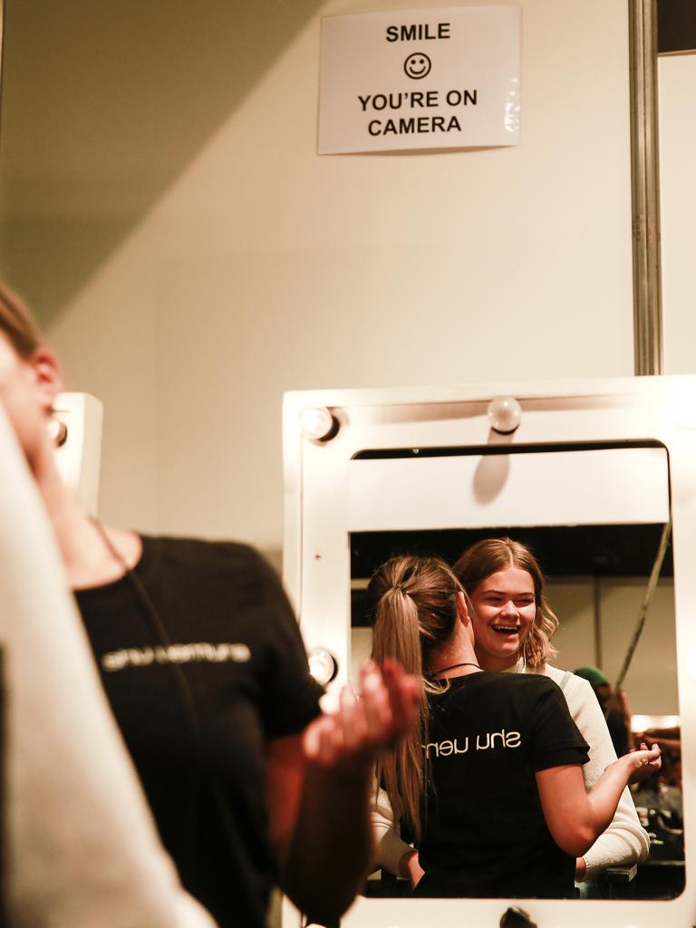 Behind the scenes at Fashion Week at Carriageworks. Smile you're on camera. Picture: Dylan Robinson