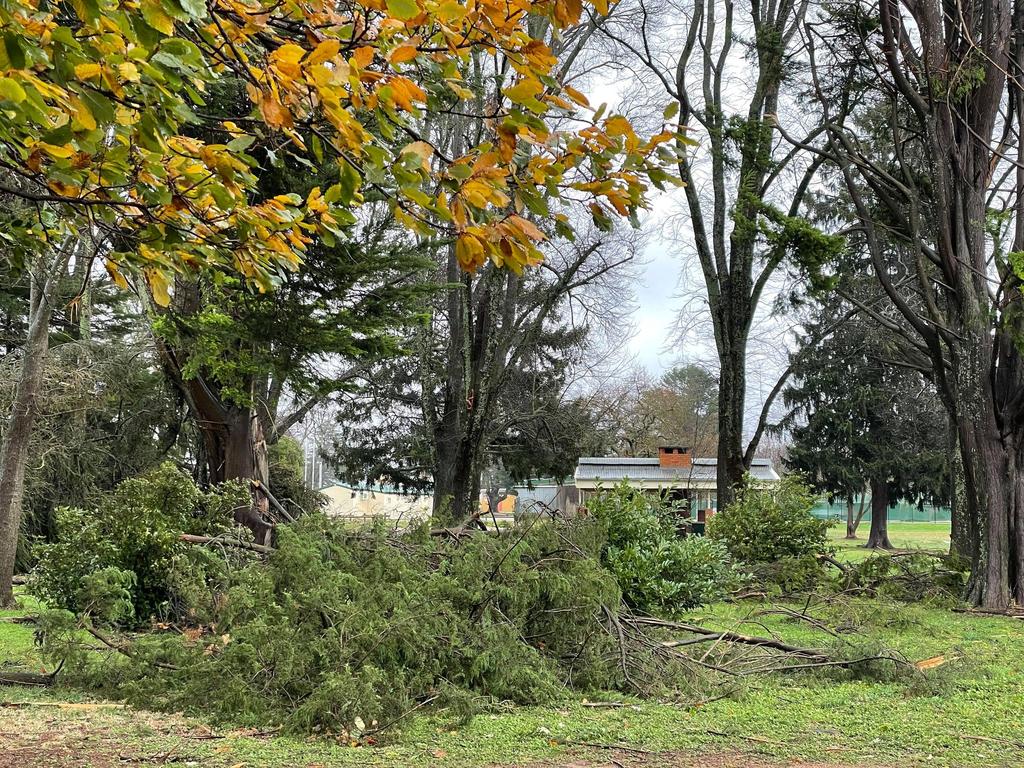 Damage after wild storms destroyed homes and left towns without power in parts of Victoria. Picture: Zoe Phillips