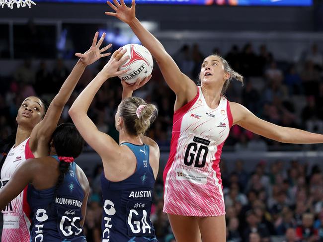 The Thunderbirds led defensive metrics but couldn’t overcome the Vixens. Picture: Kelly Defina/Getty Images