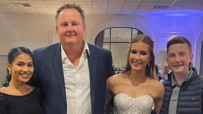 Father-of-three Darrin Pierce with wife Kati and daughter Tayla and son Hayden. Picture: Supplied