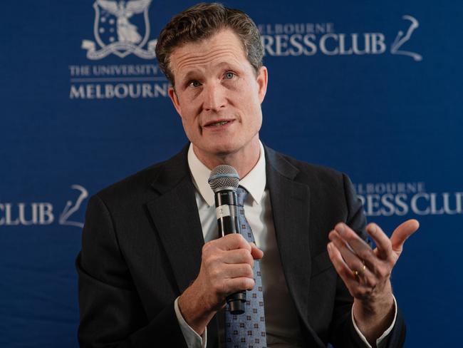 Seven West Media news boss Anthony “ADC” De Ceglie addressing the Melbourne Press Club. Picture: Emily Kulich/Melbourne Press Club.