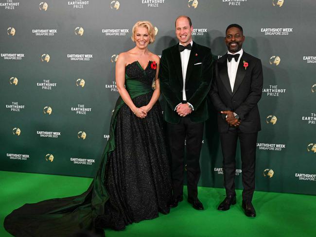 William posted with this year’s hosts, Waddingham and Brown, on the green carpet. Picture: Mohd Rasfan/AFP