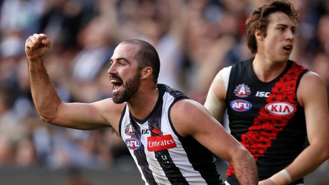 Steele Sidebottom starred against the Bombers on Anzac Day. Pic: Getty Images