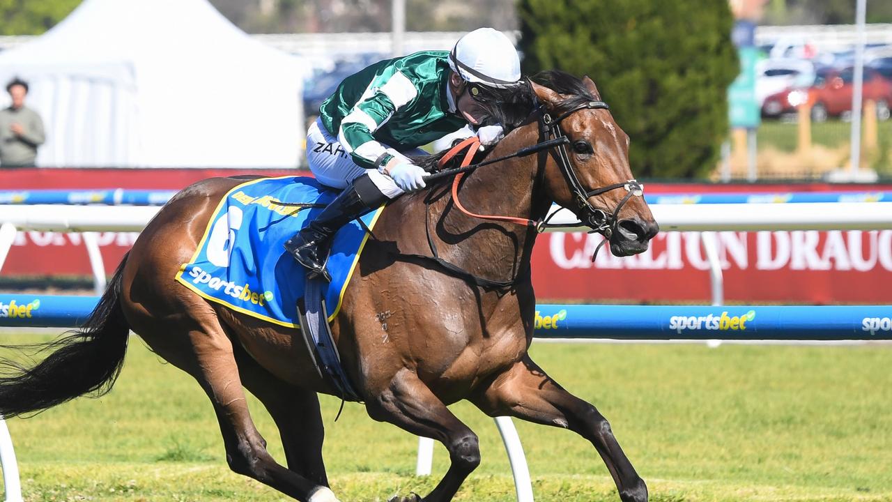 Deny Knowledge led all the way for a dominant win in the Might And Power at Caulfield. Picture: Pat Scala/Racing Photos via Getty Images