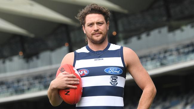 Jack Steven looks right at home in the hoops of Geelong