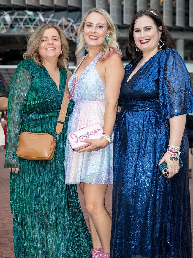 SYDNEY, AUSTRALIA - Daily Telegraph Photos February 26, 2024: Kate, Amy and Carol at Taylor Swift's The Eras Tour concert held at Accor Stadium in Sydney. Picture: Christian Gilles