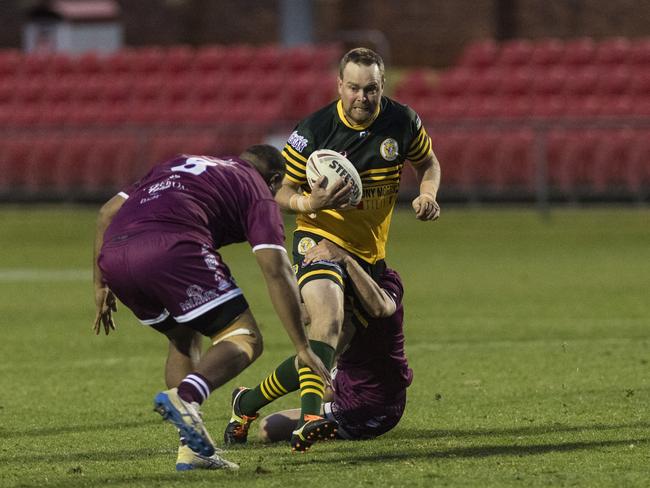 Wattles player on the move against Dalby. Picture: Kevin Farmer.