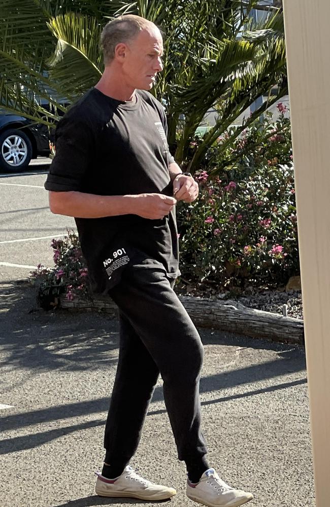 Peter Anthony Turnbull en route to Toowoomba Magistrates Court 10/8/22 on charges of indecent treatment of a child (exposure), wilful exposure and stealing.