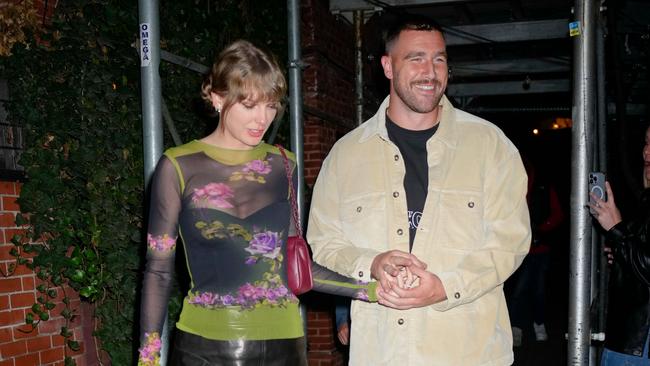 Taylor Swift and Travis Kelce having dinner in New York. Picture: Gotham