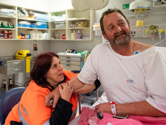 Patient Chris Robertson and his wife Raelene Draper can still share a laugh.