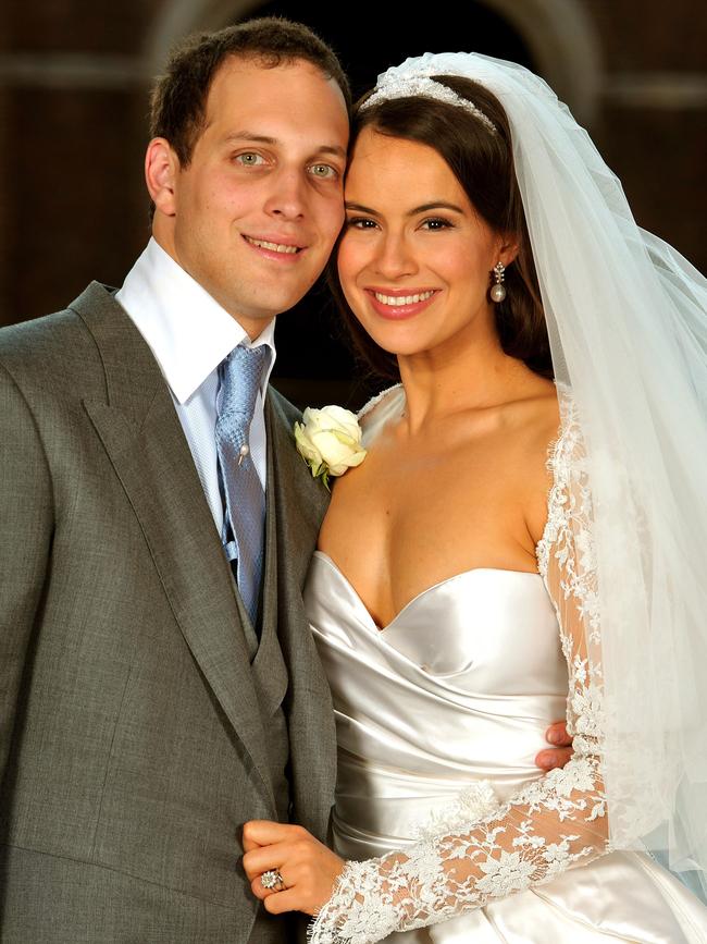 Lord Freddie Windsor poses with his bride Sophie Winkleman in 2009. Picture: Getty Images.