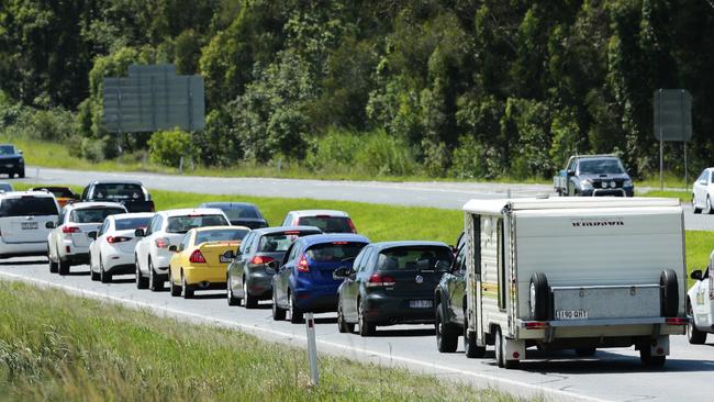 Congestion on the Bruce Highway between Brisbane and the Sunshine Coast. Pic: Lachie Millard