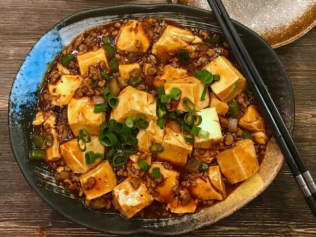 Chilli tofu with mince pork. Picture: Jenifer Jagielski