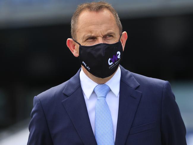 SYDNEY, AUSTRALIA - DECEMBER 26: Chris Waller looks on after winning  race 5 the Drinkwise Mile with Bigboyroy during Sydney Racing at Royal Randwick Racecourse on December 26, 2020 in Sydney, Australia. (Photo by Mark Evans/Getty Images)
