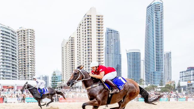 Mike Winlaw’s heart is in the right place and he has orchestrated some awesome events in the area, like the Magic Millions Barrier Draw on Surfers Paradise Beach. Photo: Luke Marsden.