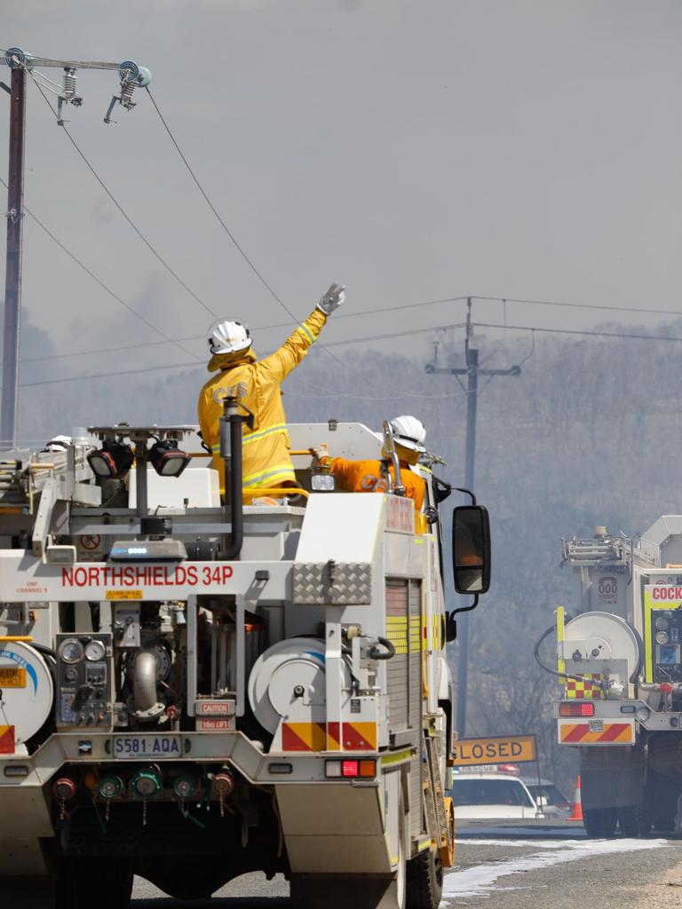 CFS tackle the blaze outside Port Lincoln. Picture: Robert Lang