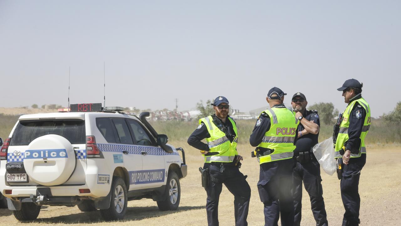 Local police keep a close watch as thousands flock to Birdsville. Picture: Salty Dingo